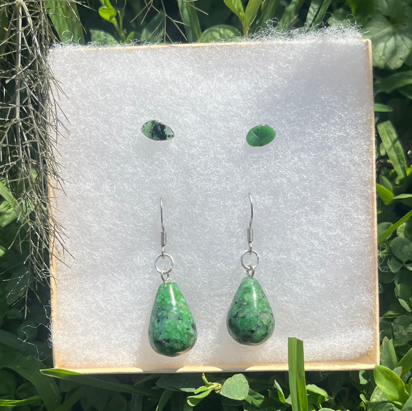 Ruby Zoisite Earring Set