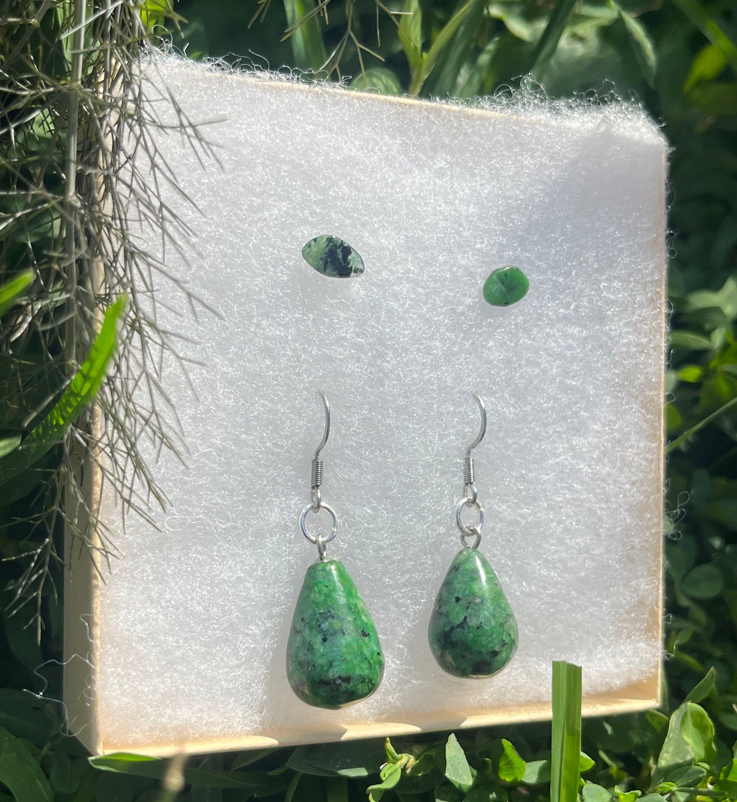 Ruby Zoisite Earring Set